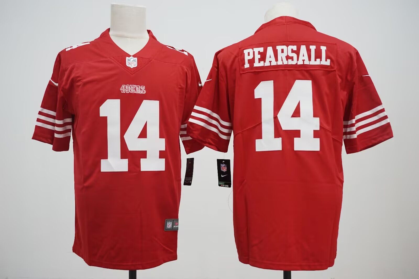 Men San Francisco 49ers 14 Pearsall red 2024 Nike Limited NFL Jersey style5